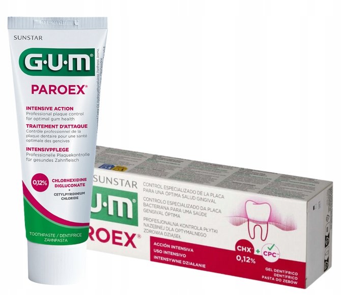 Зубная паста Gum Paroex с хлоргексидином 0,12% интенсивного действия 75 мл
Зубная паста Gum Paroex с хлоргексидином 0,12% интенсивного действия 75 мл