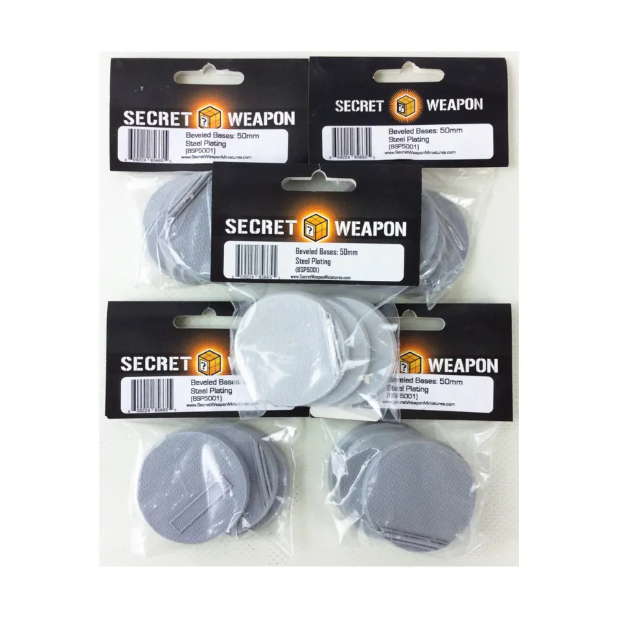Скошенные основания 50 мм — стальное покрытие (5 шт.), Miniature Bases - Steel Plating
Скошенные основания 50 мм — стальное покрытие (5 шт.), Miniature Bases - Steel Plating