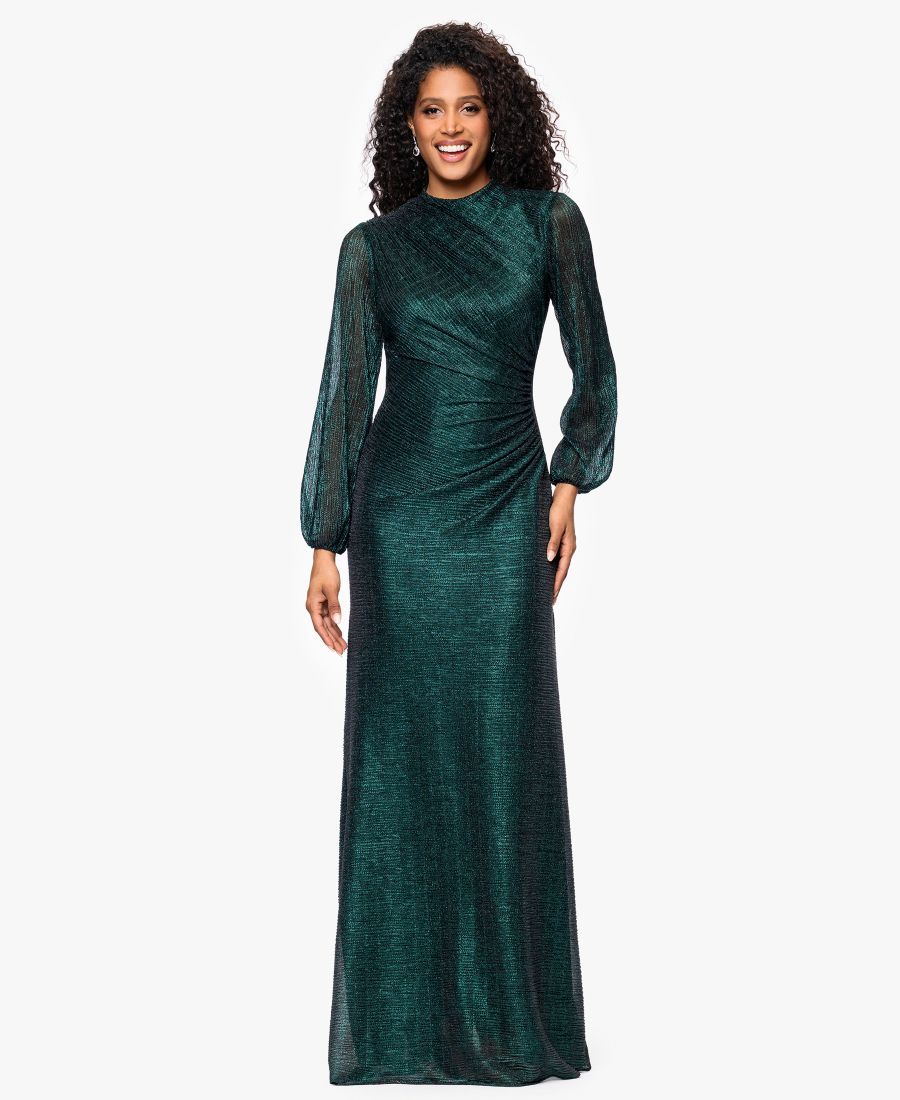 Женское бальное платье с длинными рукавами Betsy & Adam, Black/Emerald
Женское бальное платье с длинными рукавами Betsy & Adam, Black/Emerald