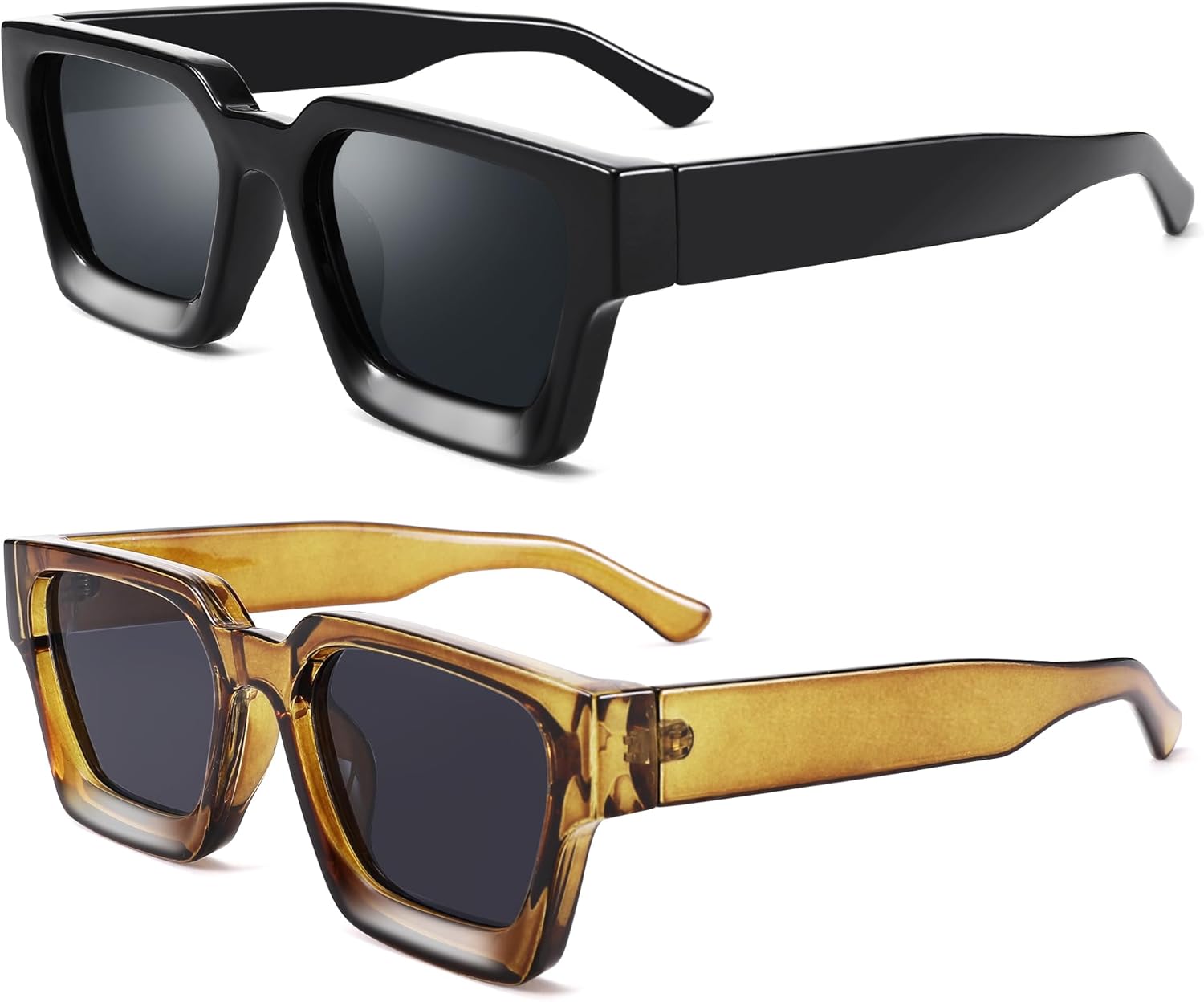 Солнцезащитные очки Hycredi прямоугольной формы для женщин и мужчин, ретро-квадратные массивные очки в стиле 90-х, защита UV400, 2 Pack (Black/Grey + Transparent Green/Grey)
Солнцезащитные очки Hycredi прямоугольной формы для женщин и мужчин, ретро-квадратные массивные очки в стиле 90-х, защита UV400, 2 Pack (Black/Grey + Transparent Green/Grey)