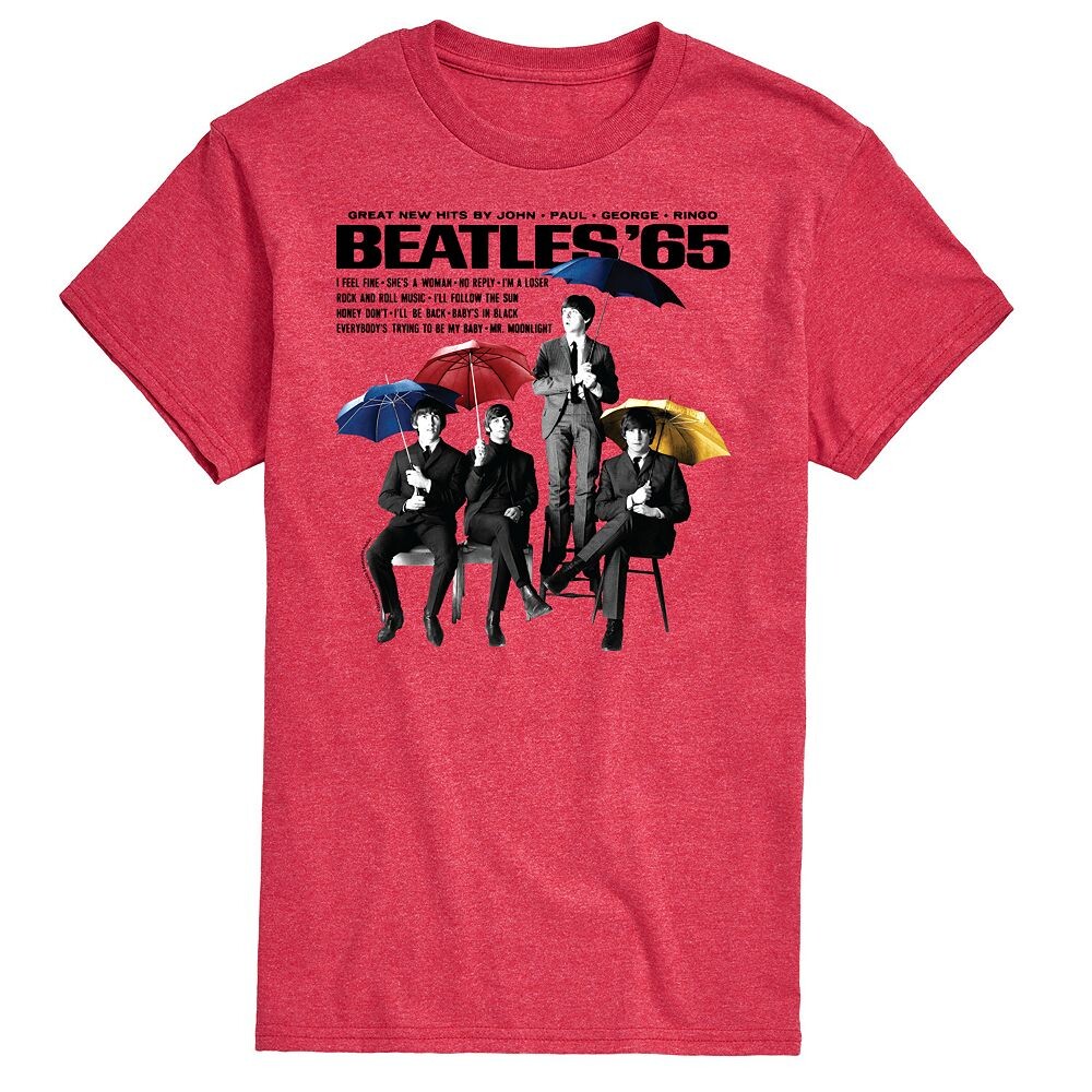 Мужская футболка с рисунком The Beatles 65 Umbrellas Licensed Character, красный 
Мужская футболка с рисунком The Beatles 65 Umbrellas Licensed Character, красный