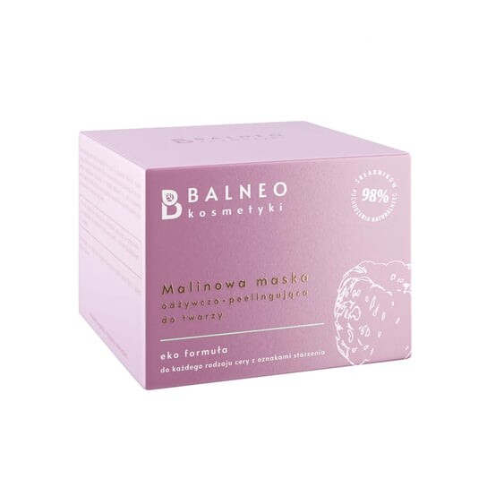 Бальнеокосметики, малиновая питательно-пилинговая маска для лица, 50 мл, Balneokosmetyki
Бальнеокосметики, малиновая питательно-пилинговая маска для лица, 50 мл, Balneokosmetyki