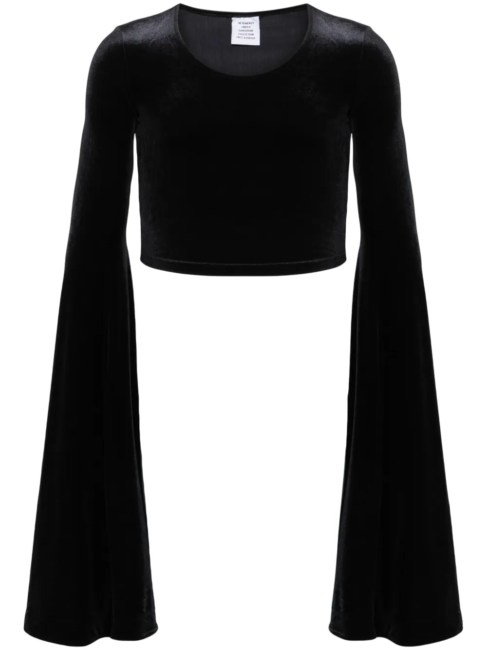 Укороченный велюровый топ VETEMENTS, черный
Укороченный велюровый топ VETEMENTS, черный