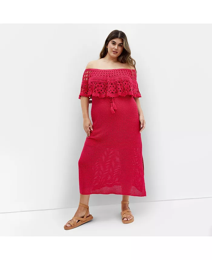 Женское платье Callie с кружевной вязкой CITY CHIC, розовый
Женское платье Callie с кружевной вязкой CITY CHIC, розовый