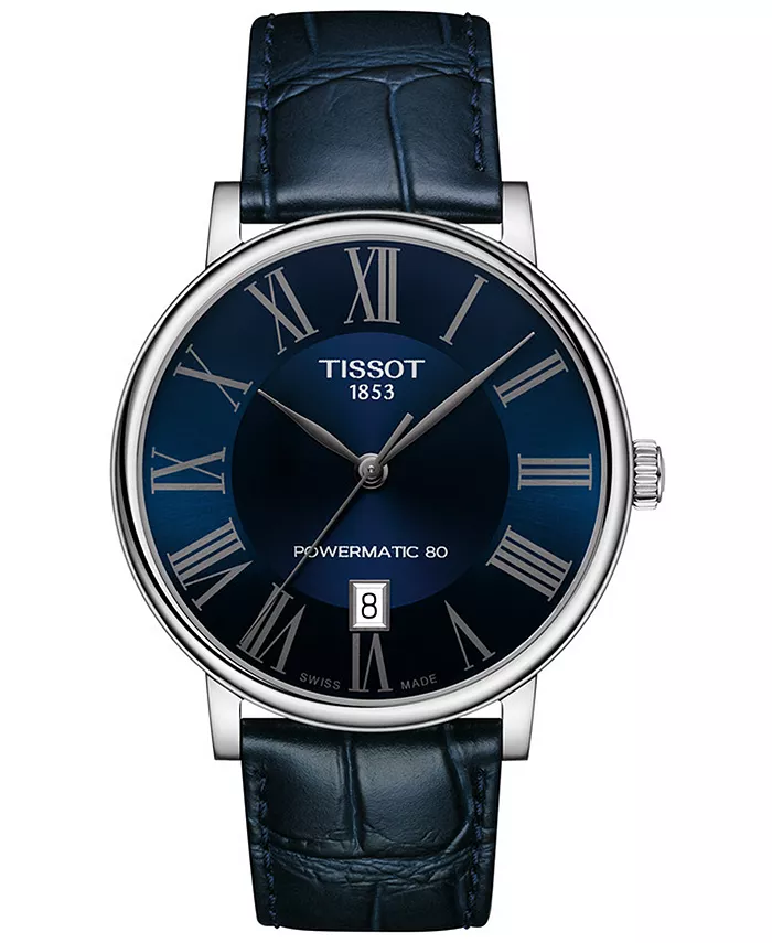 Мужские швейцарские автоматические часы Tissot Carson Premium Powermatic 80 с синим кожаным ремешком, 40 мм
Мужские швейцарские автоматические часы Tissot Carson Premium Powermatic 80 с синим кожаным ремешком, 40 мм