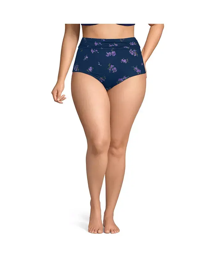 Женские плавки-бикини с высокой талией, полностью закрывающие фигуру, с рюшами Lands' End, синий
Женские плавки-бикини с высокой талией, полностью закрывающие фигуру, с рюшами Lands' End, синий