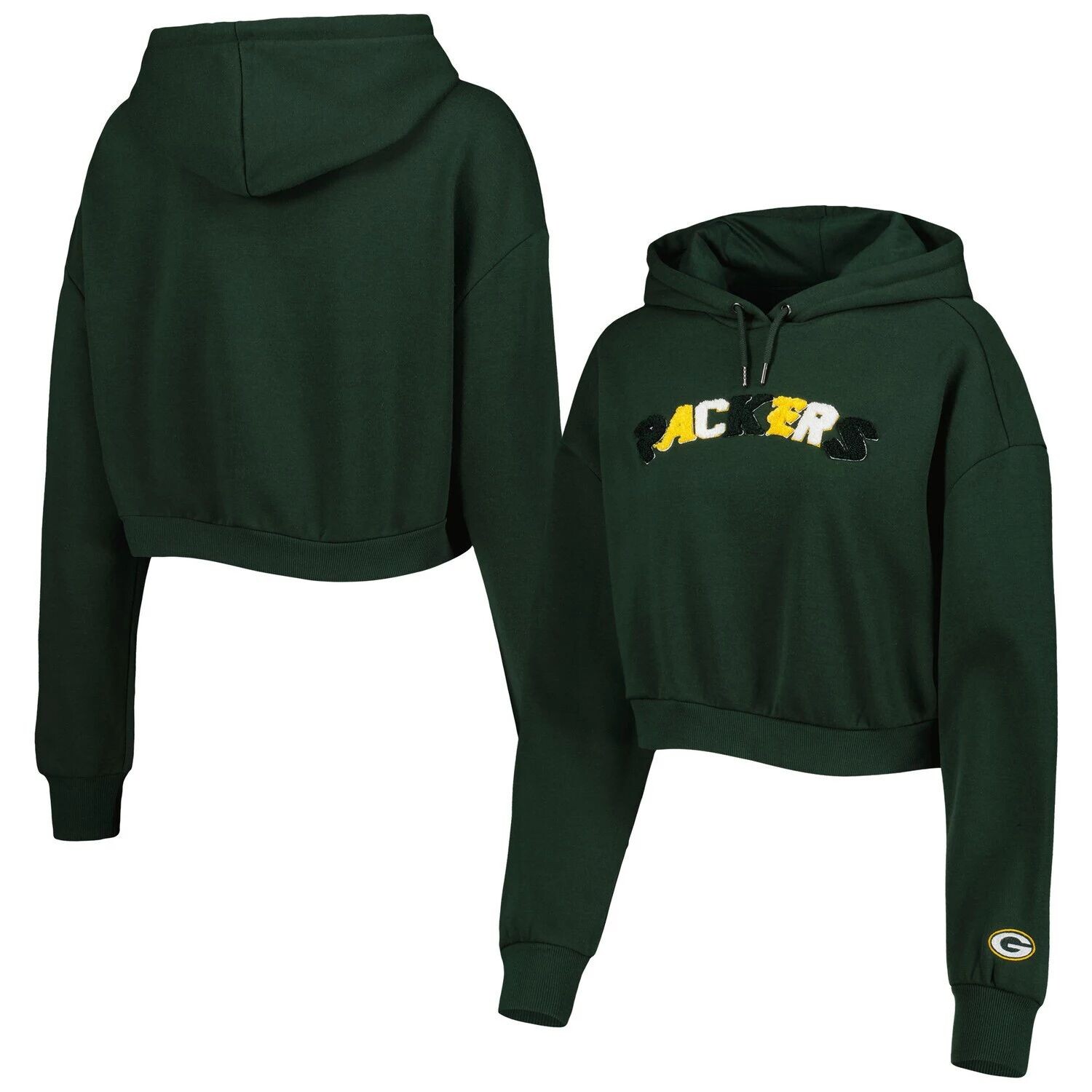 Женский укороченный пуловер с капюшоном The Wild Collective Green Green Bay Packers
Женский укороченный пуловер с капюшоном The Wild Collective Green Green Bay Packers