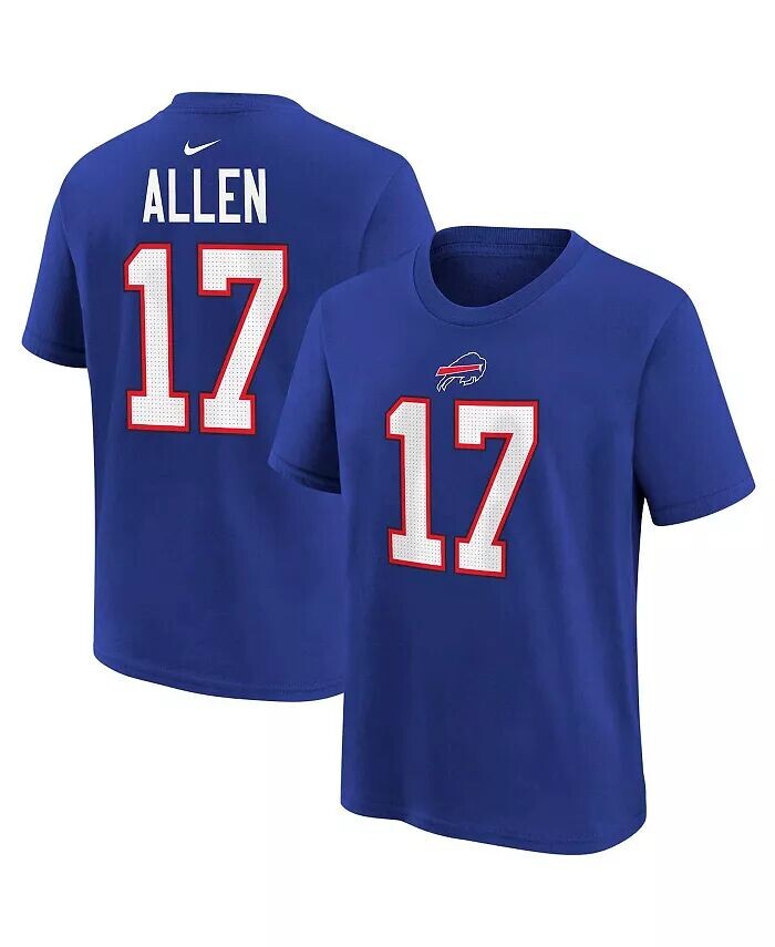 Футболка с именем и номером игрока Josh Allen Royal Buffalo Bills для мальчиков и девочек для малышей Nike, синий
Футболка с именем и номером игрока Josh Allen Royal Buffalo Bills для мальчиков и девочек для малышей Nike, синий