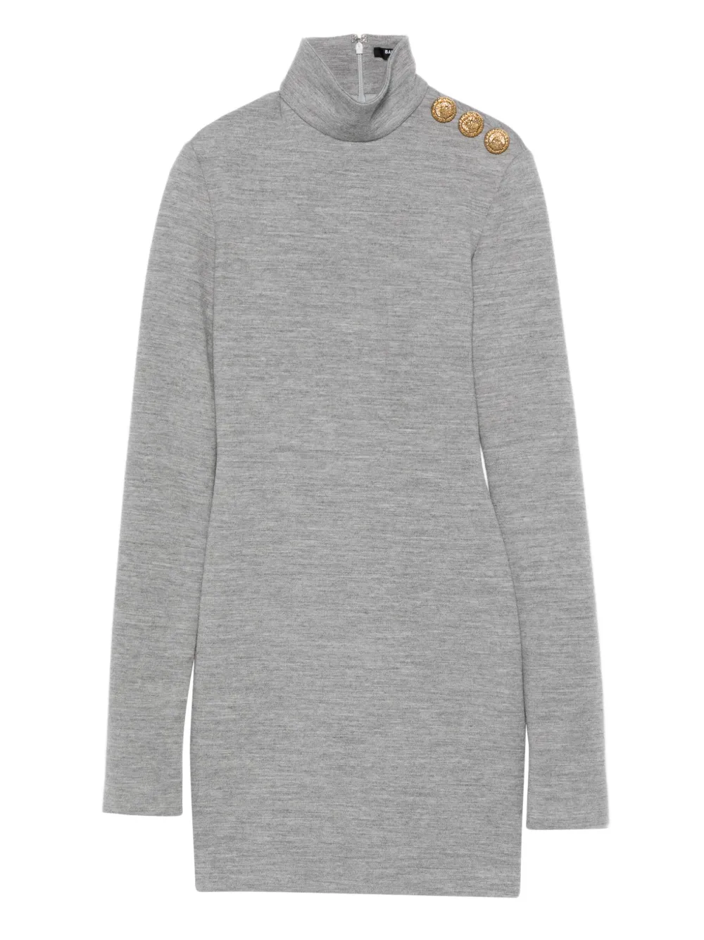 Платье с высоким воротником и декоративными пуговицами BALMAIN, серый
Платье с высоким воротником и декоративными пуговицами BALMAIN, серый