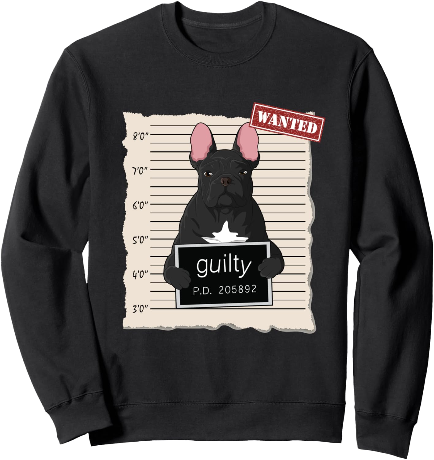 Толстовка с изображением французского бульдога и надписью «Виновная собака» Bad Dog Mug Shot French Bulldog, черный
Толстовка с изображением французского бульдога и надписью «Виновная собака» Bad Dog Mug Shot French Bulldog, черный
