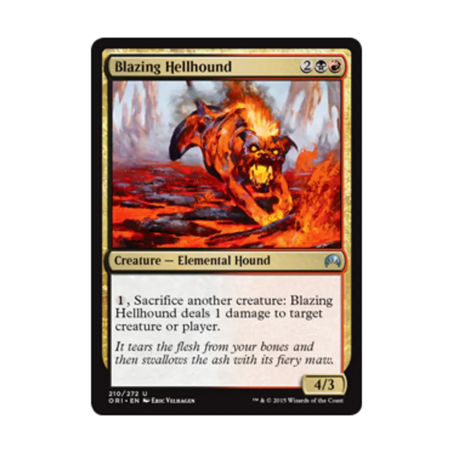 CCG Пылающая адская гончая (U), MTG - Magic Origins
CCG Пылающая адская гончая (U), MTG - Magic Origins