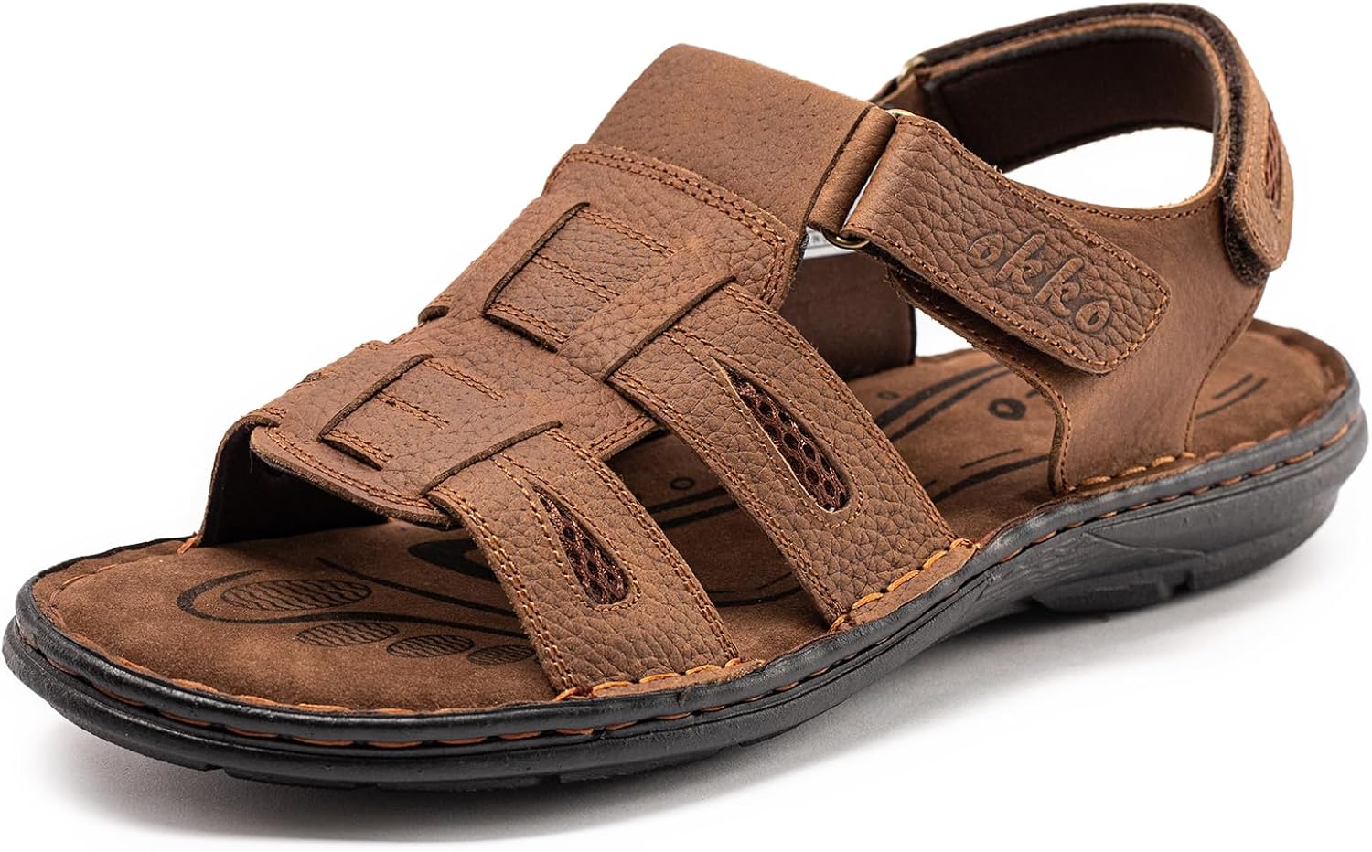 Мужские кожаные сандалии OKKO с открытым носком, спортивные сандалии-фишеры, повседневная летняя обувь для мужчин, коричневый
Мужские кожаные сандалии OKKO с открытым носком, спортивные сандалии-фишеры, повседневная летняя обувь для мужчин, коричневый