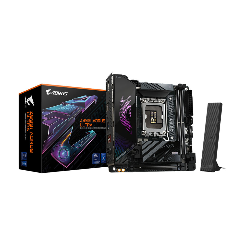 Материнская плата Gigabyte Z890I Aorus Ultra, LGA1851, DDR5, Wi-Fi
Материнская плата Gigabyte Z890I Aorus Ultra, LGA1851, DDR5, Wi-Fi