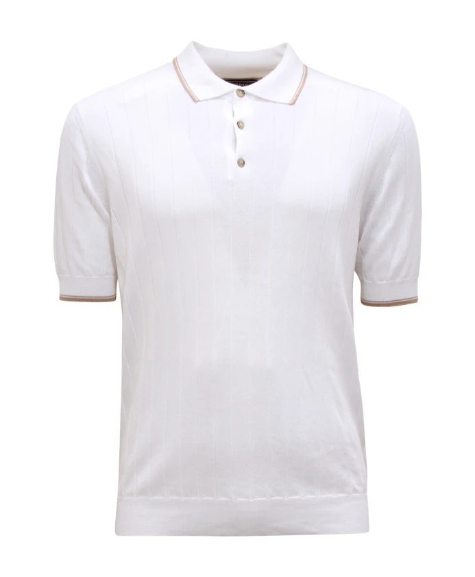 Рубашка-Поло из чистого хлопкового крепа с плоской ребристой вязкой. Peserico, белый
Рубашка-Поло из чистого хлопкового крепа с плоской ребристой вязкой. Peserico, белый