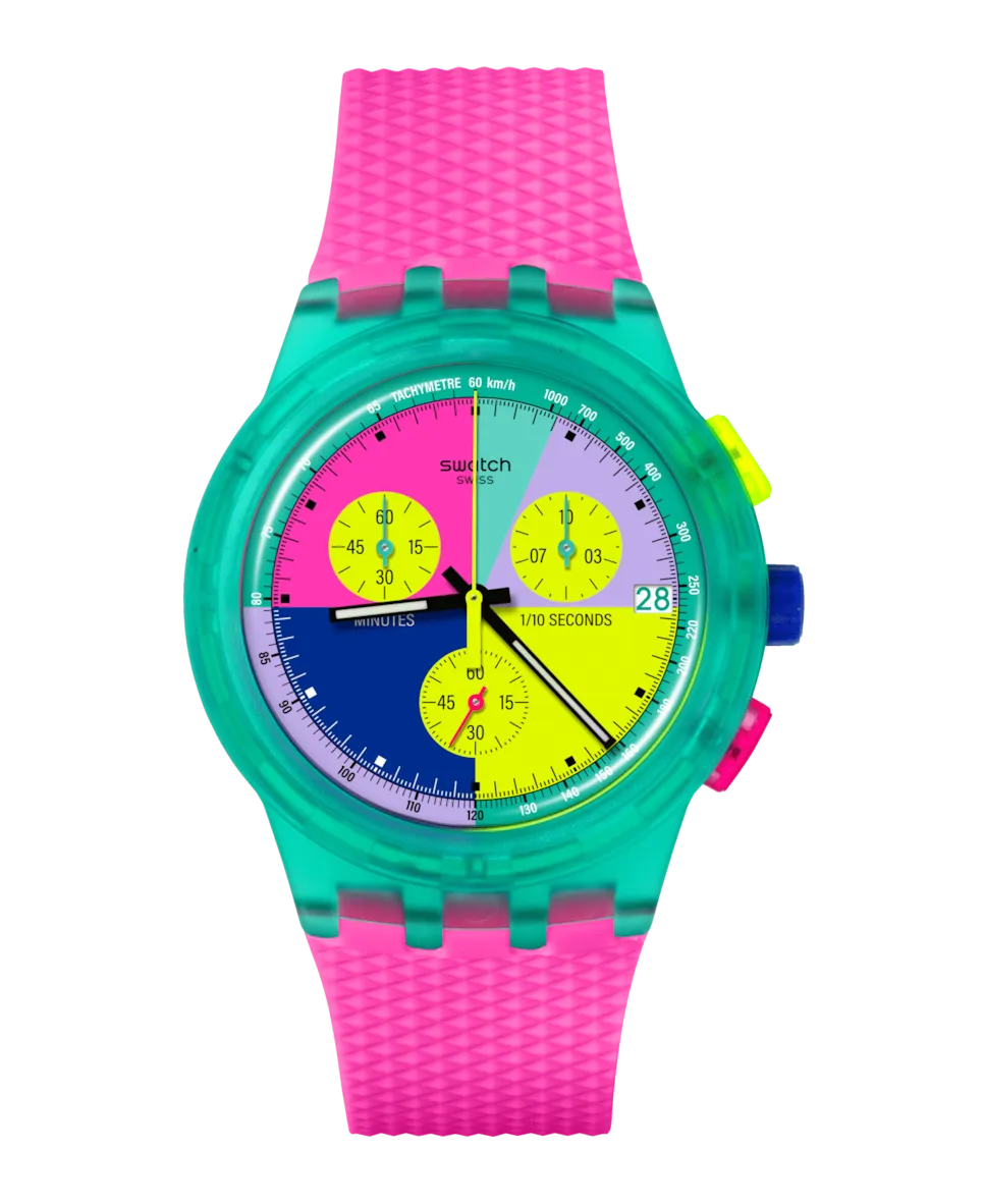 Розовые часы со стрелкой Swatch Neon Flash и пластиком, розовый
Розовые часы со стрелкой Swatch Neon Flash и пластиком, розовый