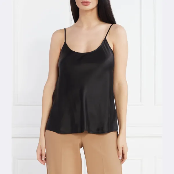 Шелковый топ стандартного кроя Max&Co., черный
Шелковый топ стандартного кроя Max&Co., черный
