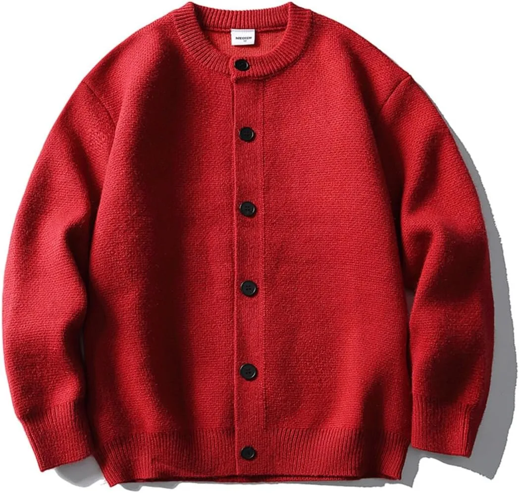 Мужской вязаный кардиган с V-образным вырезом и пуговицами
Мужской вязаный кардиган с V-образным вырезом и пуговицами