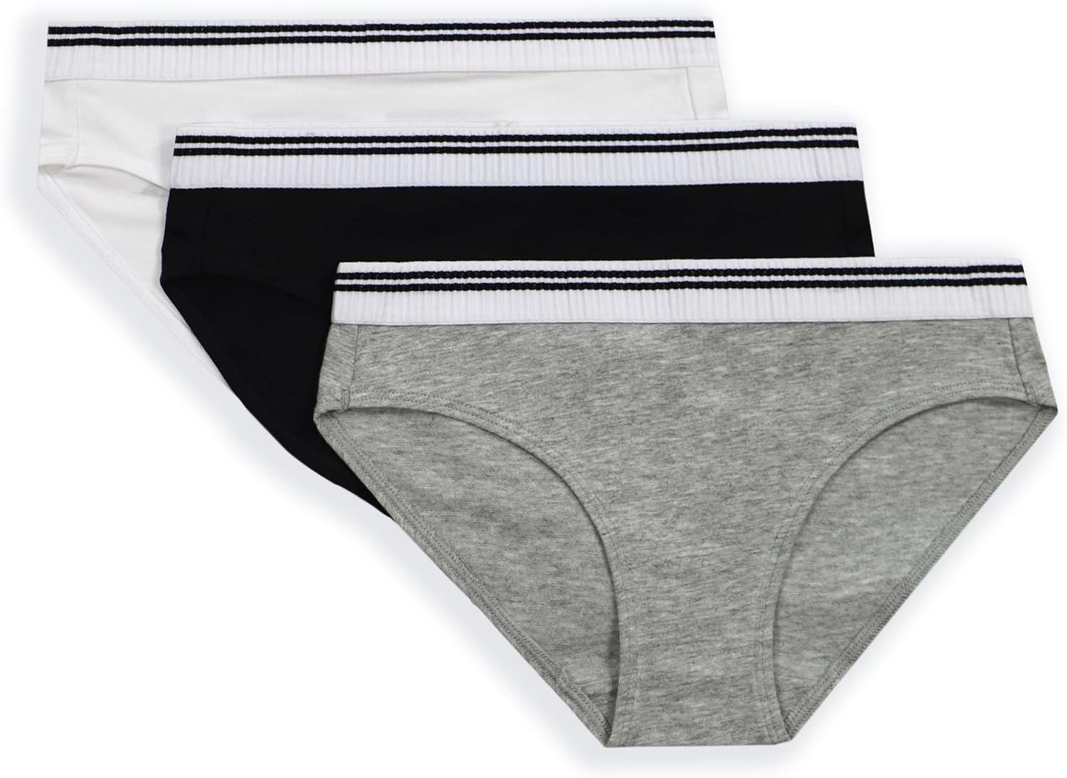 Современные хлопковые трусики-бикини Calvin Klein для девочек, 3 Pack- White/Black/Heathergrey
Современные хлопковые трусики-бикини Calvin Klein для девочек, 3 Pack- White/Black/Heathergrey