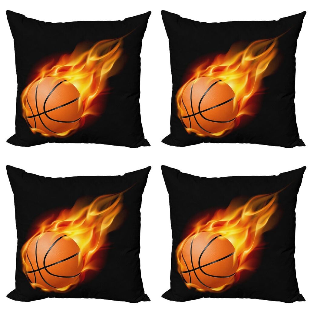 Комплект чехлов для спортивных подушек ABAKUHAUS (4 предмета), Shooting Basketball Fire, современная двусторонняя цифровая печать, 50 см x 50 см, черный оранжевый
Комплект чехлов для спортивных подушек ABAKUHAUS (4 предмета), Shooting Basketball Fire, современная двусторонняя цифровая печать, 50 см x 50 см, черный оранжевый