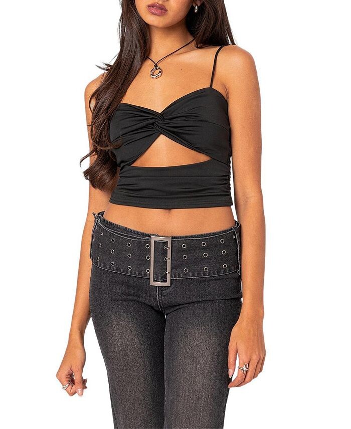 Майка Edikted Twist со сборками и вырезами спереди, черный
Майка Edikted Twist со сборками и вырезами спереди, черный