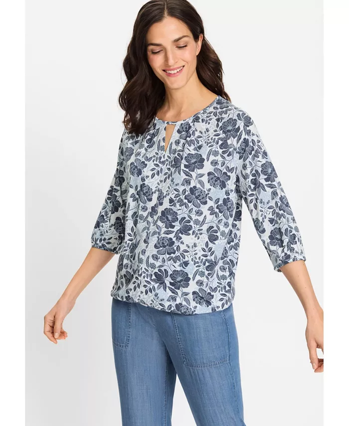 Женская футболка с цветочным принтом в стиле прерий и вырезом-"замочной скважиной" Olsen, синий
Женская футболка с цветочным принтом в стиле прерий и вырезом-"замочной скважиной" Olsen, синий