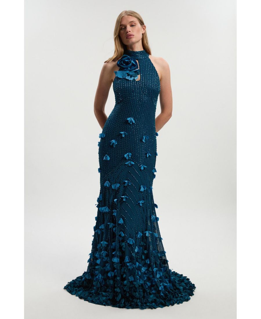 Женское тканое макси-платье с розочками Karen Millen, Teal
Женское тканое макси-платье с розочками Karen Millen, Teal
