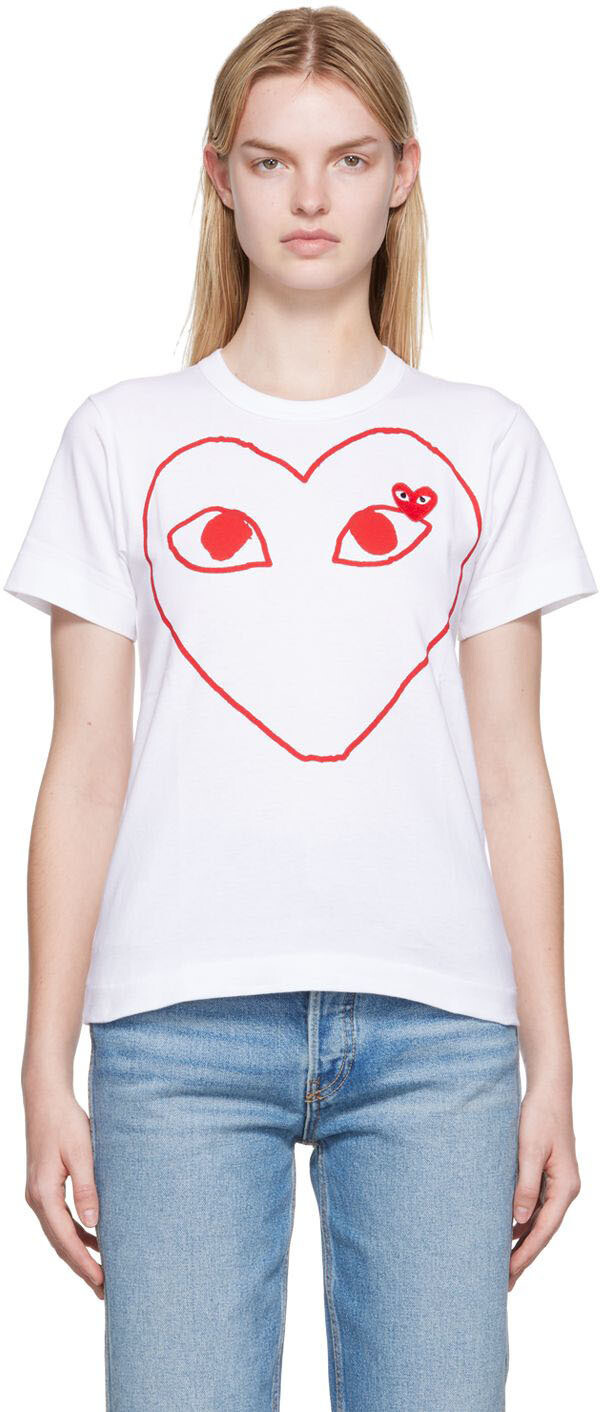 Белая футболка с контурным сердечком Comme des Garçons Play, Белый, Белая футболка с контурным сердечком Comme des Garçons Play
Белая футболка с контурным сердечком Comme des Garçons Play, Белый, Белая футболка с контурным сердечком Comme des Garçons Play