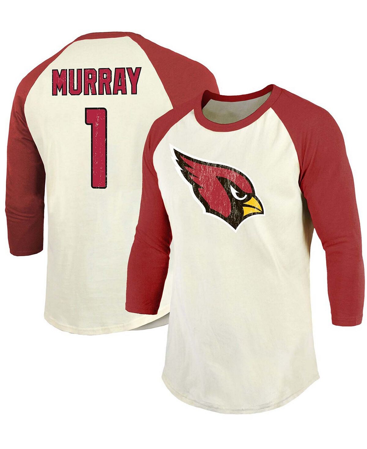 Мужская футболка kyler murray cream, cardinal arizona cardinals в винтажном стиле, имя игрока, номер, футболка с рукавами реглан и 3/4 Fanatics, мульти
Мужская футболка kyler murray cream, cardinal arizona cardinals в винтажном стиле, имя игрока, номер, футболка с рукавами реглан и 3/4 Fanatics, мульти