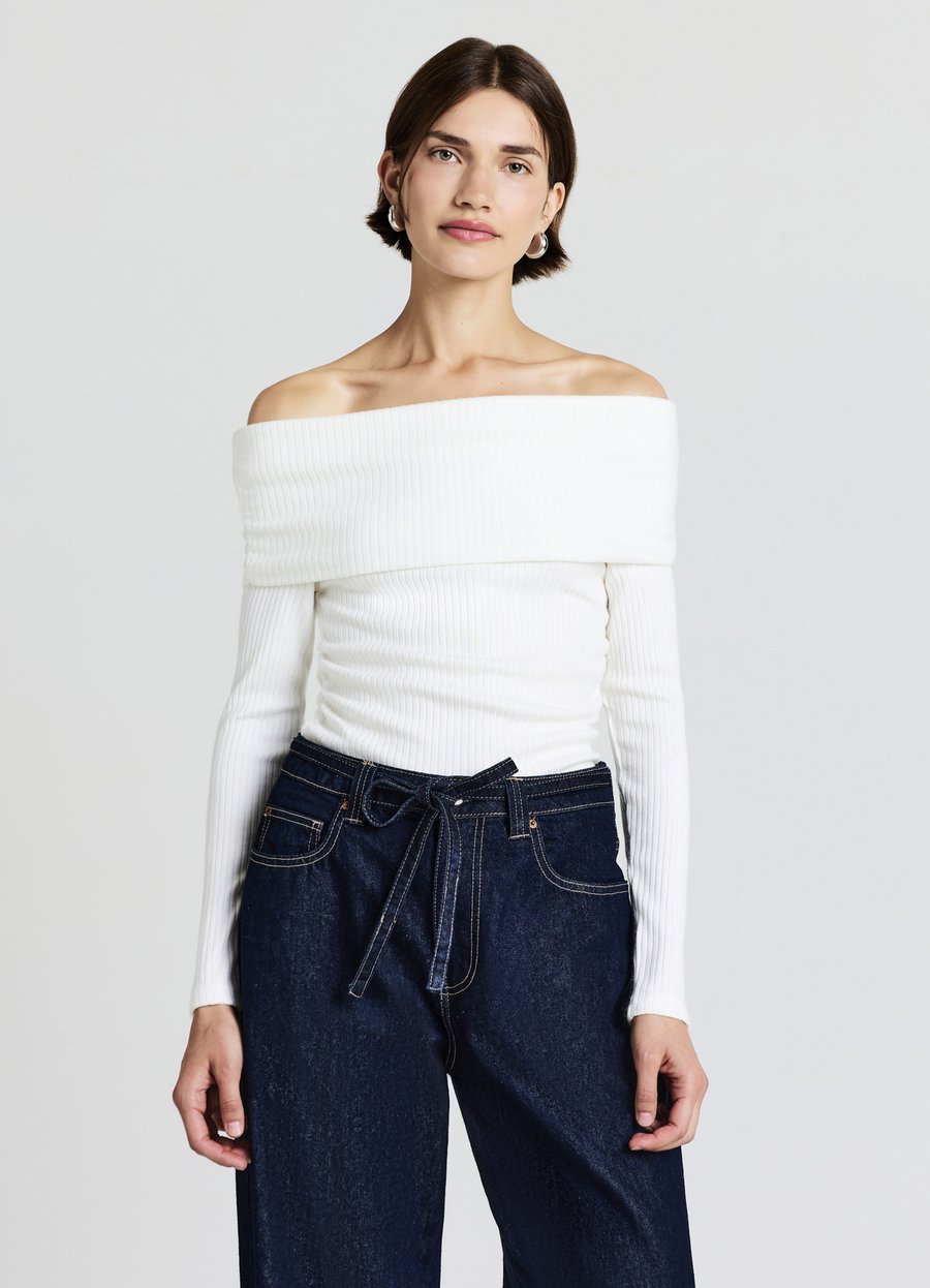 Топ Calliope A SPALLE SCOPERTE, Bianco Lana/White Denim
Топ Calliope A SPALLE SCOPERTE, Bianco Lana/White Denim