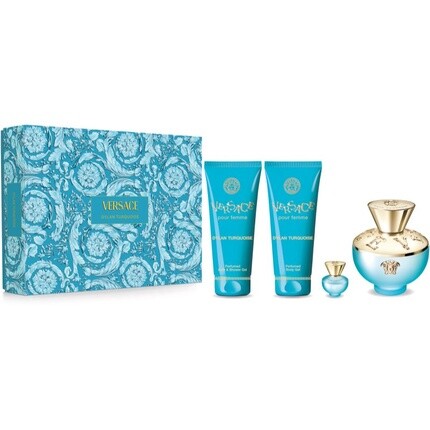 Versace Pour Femme Dylan Turquoise Edt 100 ml, Mini 5 ml, Shower Gel 100 ml, Body Lotion 100 ml - Women
Versace Pour Femme Dylan Turquoise Edt 100 ml, Mini 5 ml, Shower Gel 100 ml, Body Lotion 100 ml - Women