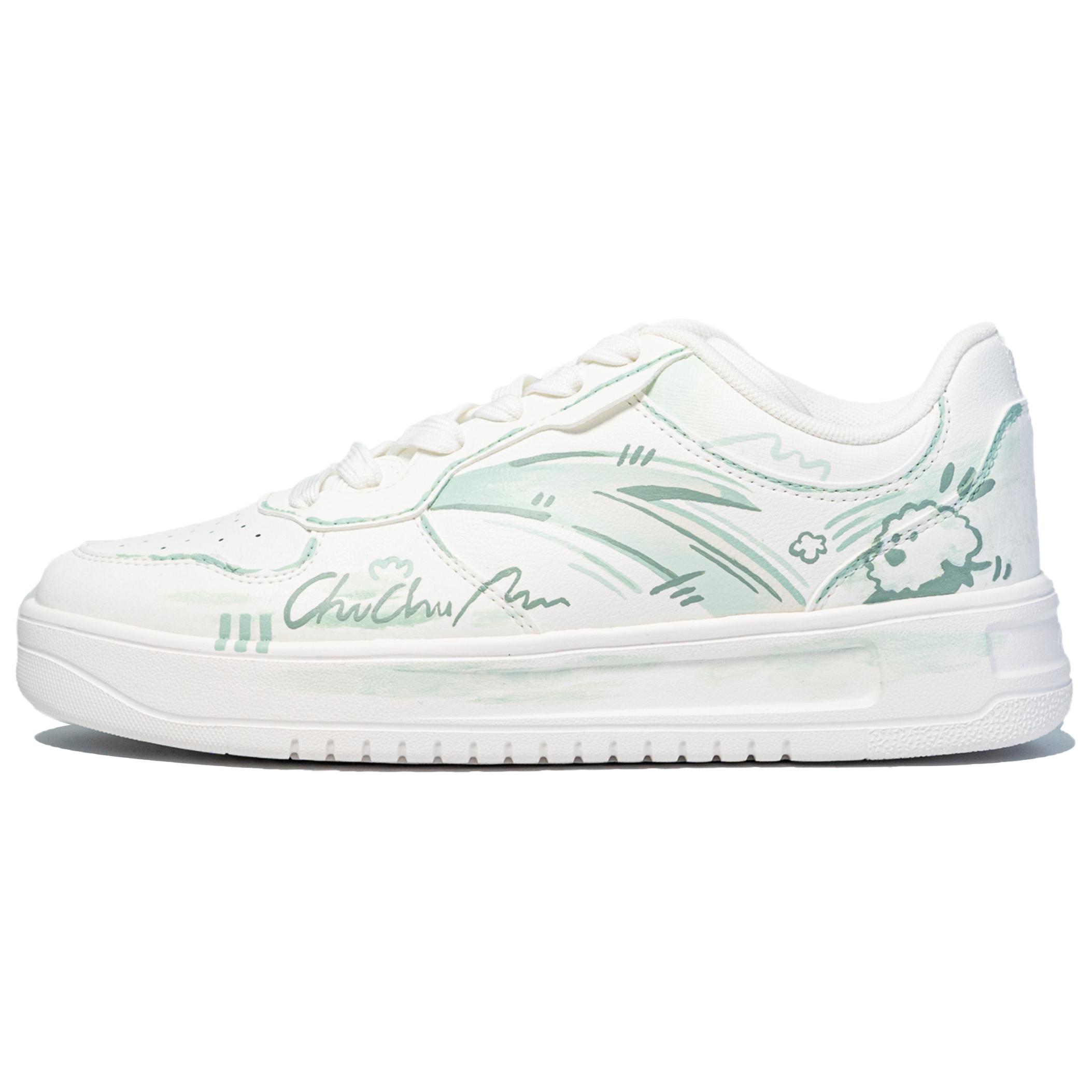 ANTA Мужские расслабленные противоскользящие износостойкие низкие скейтерские кроссовки зеленые белые светло-зеленые, цвет Light Green 
ANTA Мужские расслабленные противоскользящие износостойкие низкие скейтерские кроссовки зеленые белые светло-зеленые, цвет Light Green