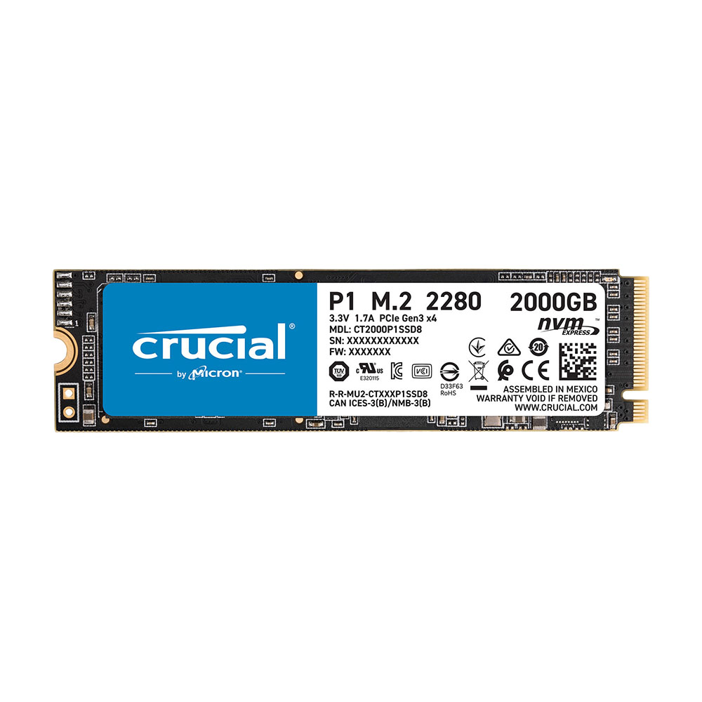 Твердотельный накопитель Crucial P1 2 ТБ M.2 SSD
Твердотельный накопитель Crucial P1 2 ТБ M.2 SSD