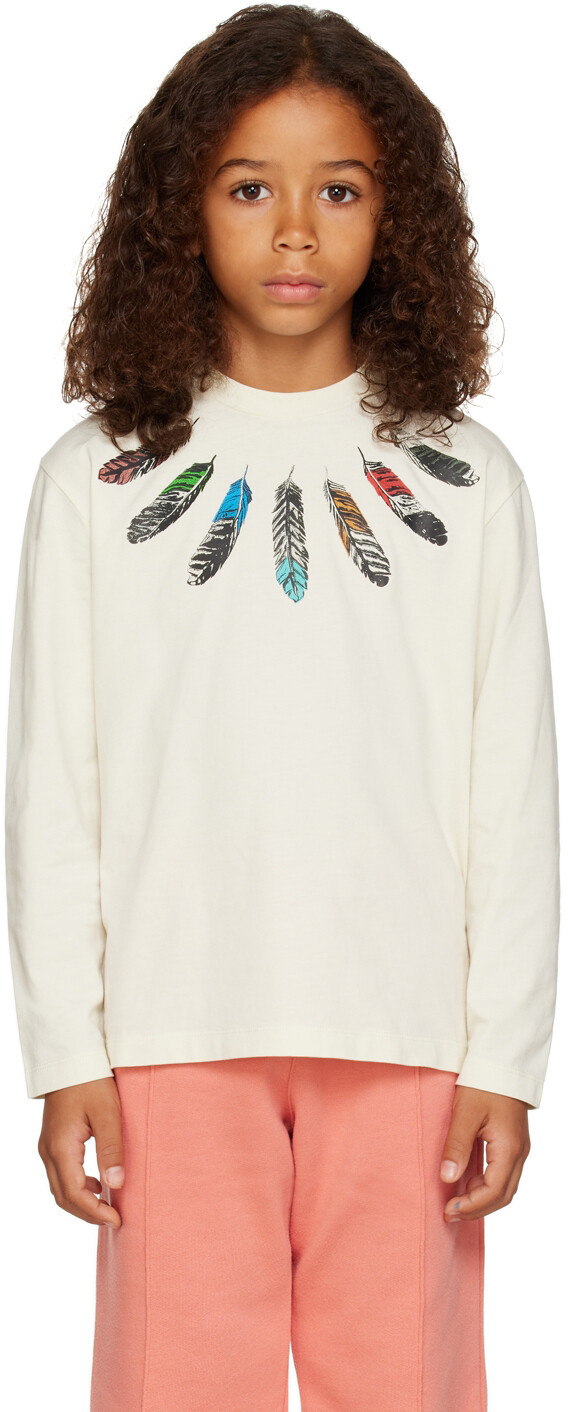 Детская футболка Off-White с воротником и перьями Marcelo Burlon County of Milan
Детская футболка Off-White с воротником и перьями Marcelo Burlon County of Milan