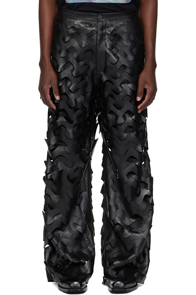 Широкие брюки с лазерной резкой из искусственной кожи Lu'U Dan, черный
Широкие брюки с лазерной резкой из искусственной кожи Lu'U Dan, черный