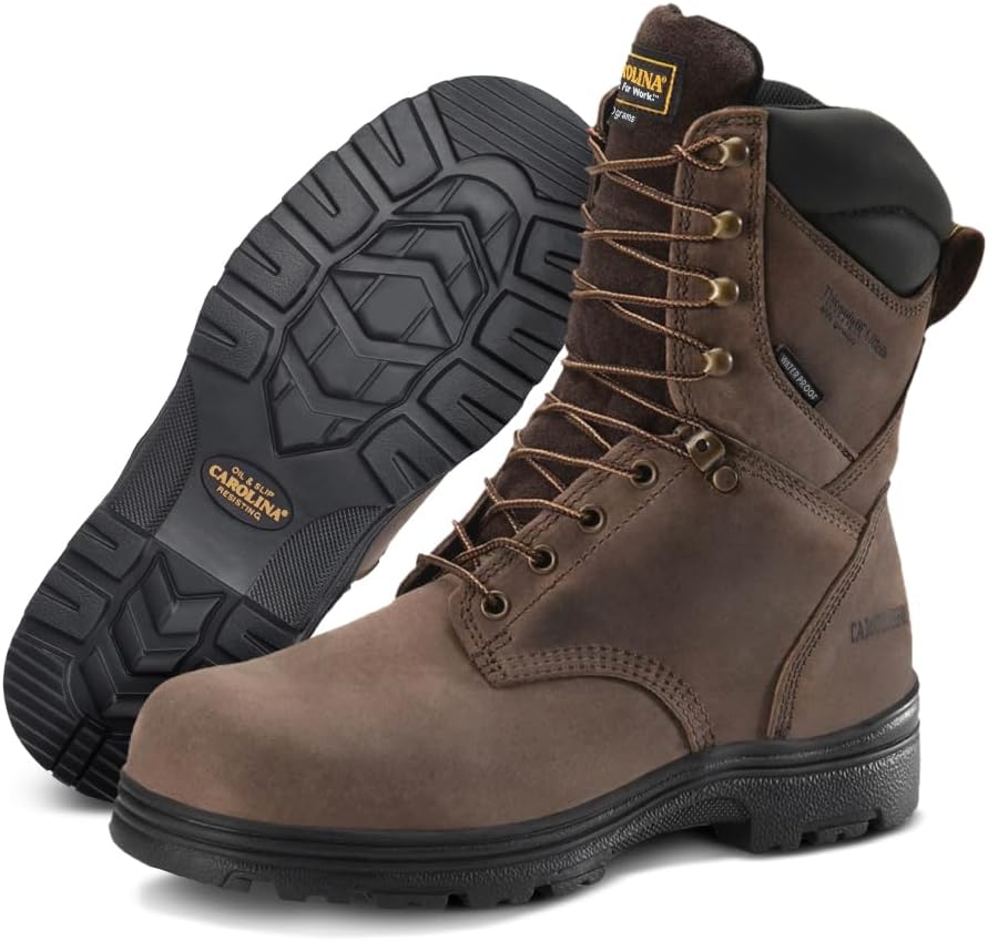 Мужские ботинки Carolina Boots Surveyor 8 с мягким носком, утепленные, водонепроницаемые, из прочной кожи с противоскользящей подошвой, коричневый
Мужские ботинки Carolina Boots Surveyor 8 с мягким носком, утепленные, водонепроницаемые, из прочной кожи с противоскользящей подошвой, коричневый