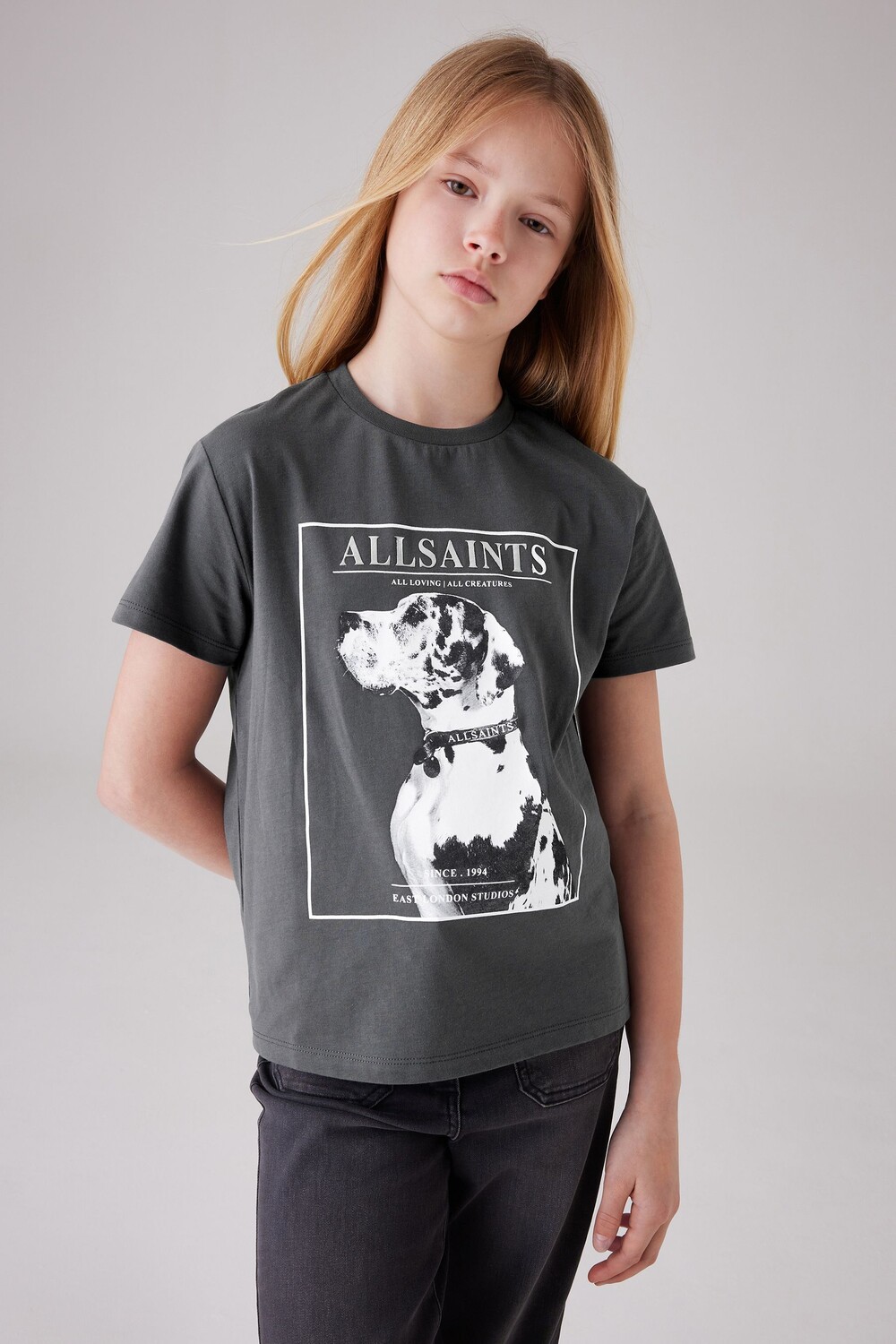 Футболка Grace для девочек с круглым вырезом и графикой Smallsaints, серый 
Футболка Grace для девочек с круглым вырезом и графикой Smallsaints, серый