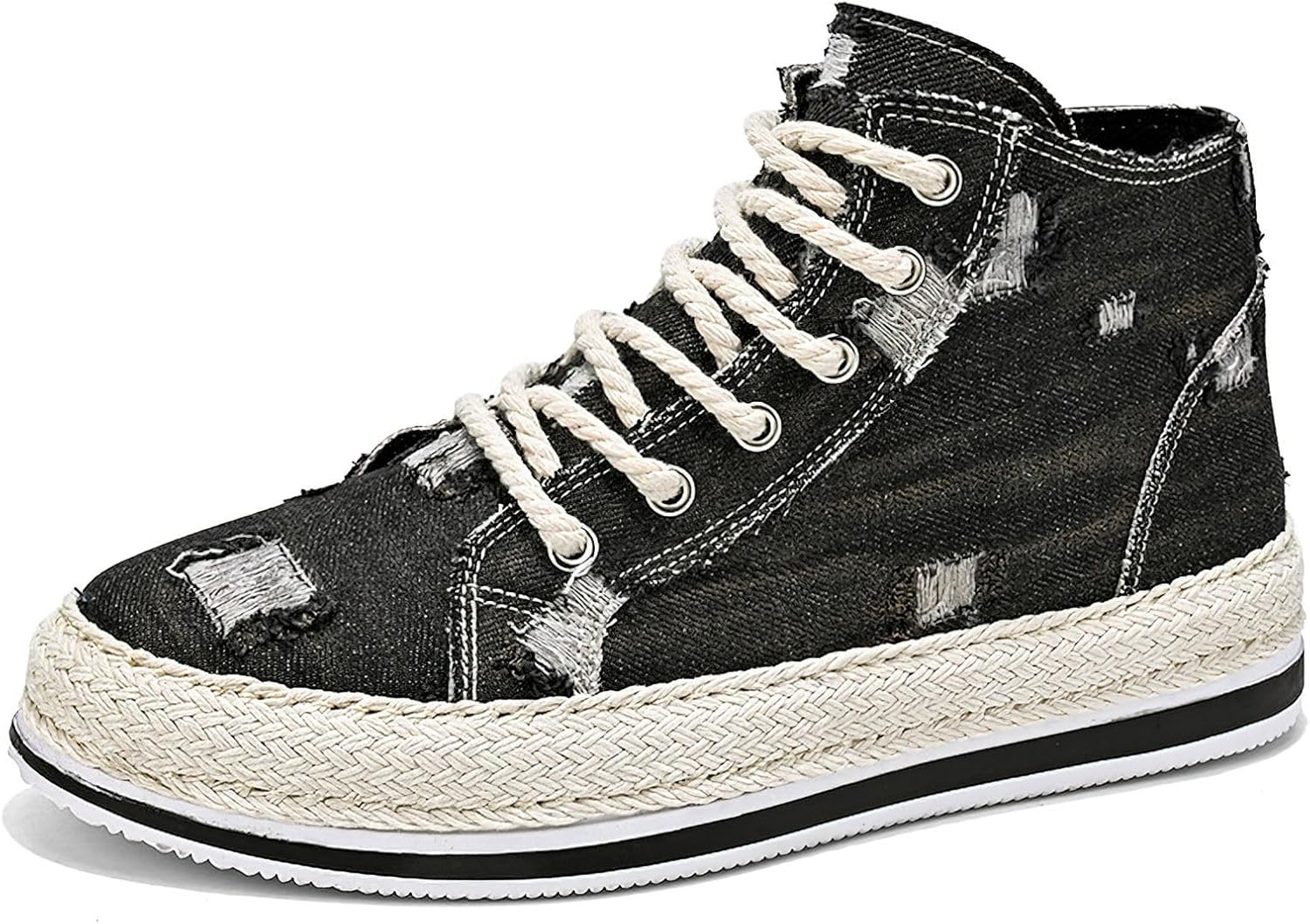 Мужские высокие джинсовые кроссовки Exusiai с эффектом потертости, для скейтборда, дышащая ткань, противоскользящие, для улицы и повседневной носки, хорошее сцепление, шнуровка, круглый носок, черный
Мужские высокие джинсовые кроссовки Exusiai с эффектом потертости, для скейтборда, дышащая ткань, противоскользящие, для улицы и повседневной носки, хорошее сцепление, шнуровка, круглый носок, черный