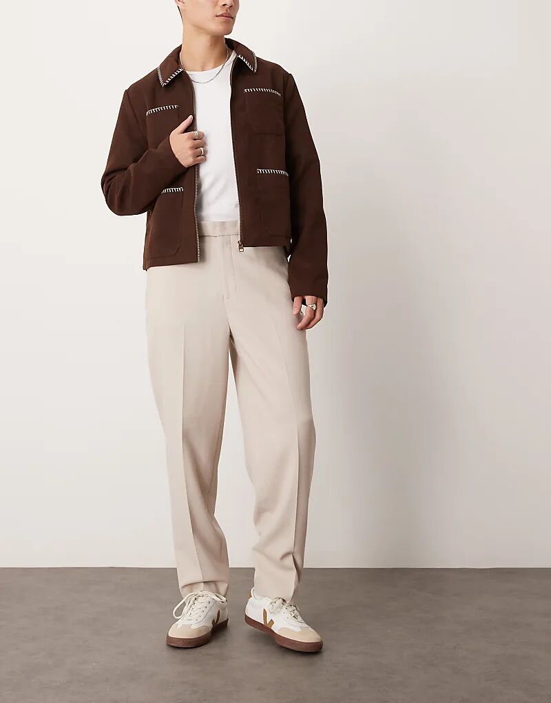 Элегантные текстурированные свободные зауженные брюки белого цвета ASOS DESIGN
Элегантные текстурированные свободные зауженные брюки белого цвета ASOS DESIGN