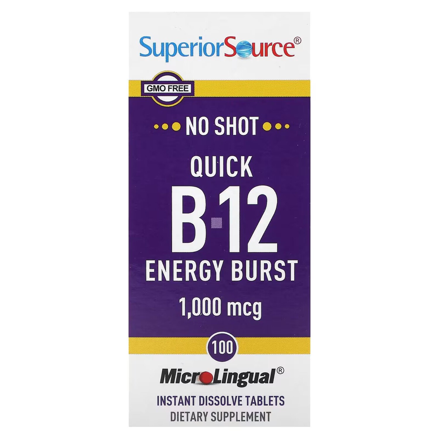 Quick B-12 Energy Burst, 1000 мкг, 100 мгновенно растворяющихся таблеток MicroLingual Superior Source
Quick B-12 Energy Burst, 1000 мкг, 100 мгновенно растворяющихся таблеток MicroLingual Superior Source