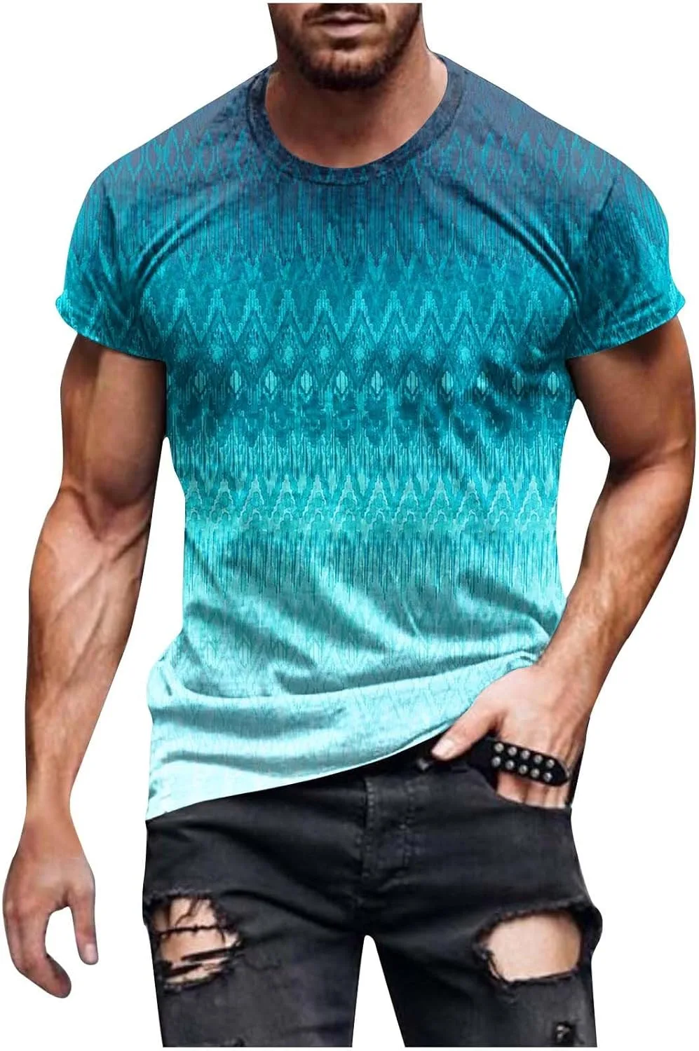 Футболка мужская летняя с коротким рукавом и контрастным градиентом Zeiyignr
Футболка мужская летняя с коротким рукавом и контрастным градиентом Zeiyignr