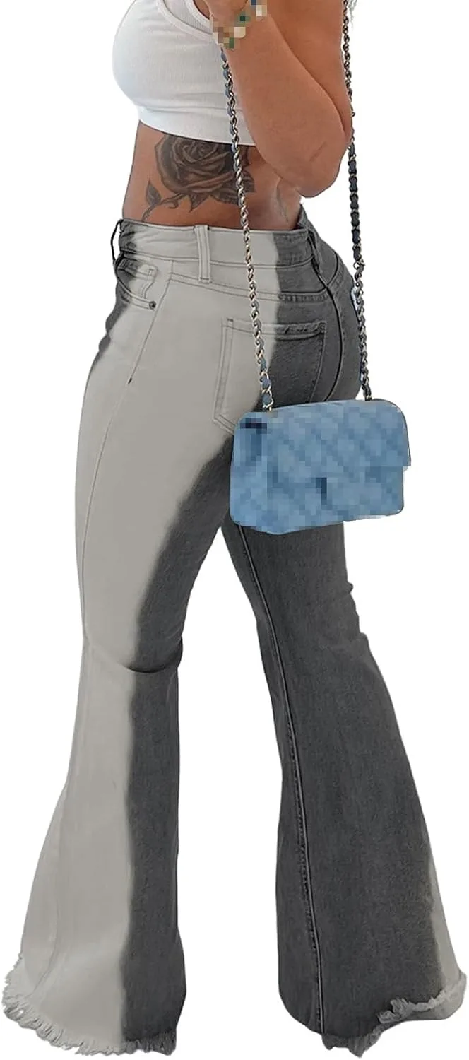 Conshvi джинсы для женщин с эффектом потертости, широкие клеш
Conshvi джинсы для женщин с эффектом потертости, широкие клеш