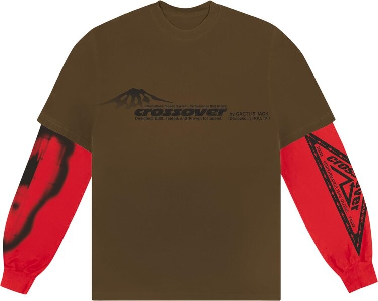 Лонгслив Cactus Jack by Travis Scott Crossover Long-Sleeve 'Brown/Red', коричневый 
Лонгслив Cactus Jack by Travis Scott Crossover Long-Sleeve 'Brown/Red', коричневый