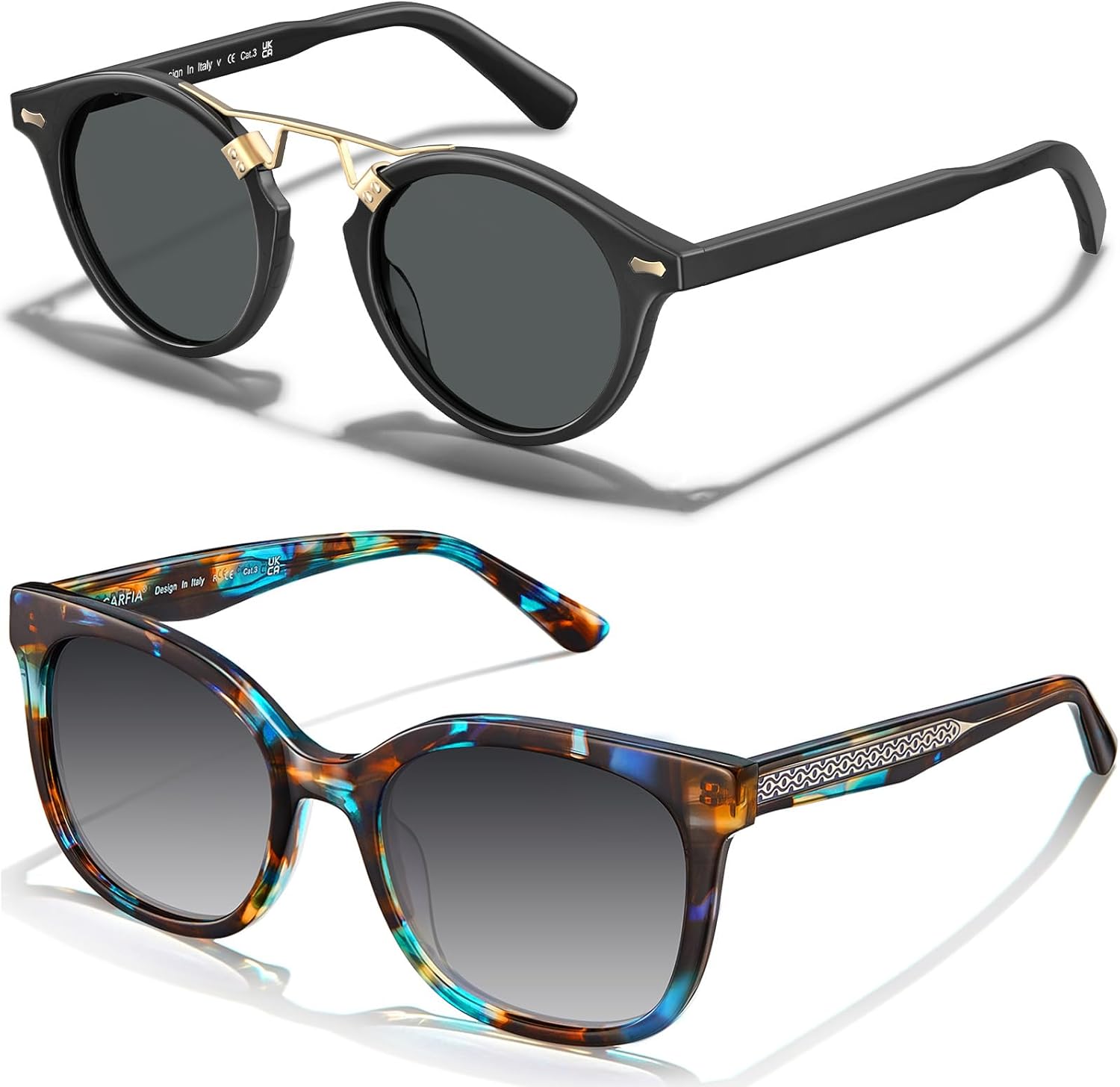 Женские поляризованные солнцезащитные очки CARFIA «Кошачий глаз» из ацетата с цветочным узором, защита от УФ-излучения, ретро-стиль с рельефным рисунком и проволочным каркасом
Женские поляризованные солнцезащитные очки CARFIA «Кошачий глаз» из ацетата с цветочным узором, защита от УФ-излучения, ретро-стиль с рельефным рисунком и проволочным каркасом