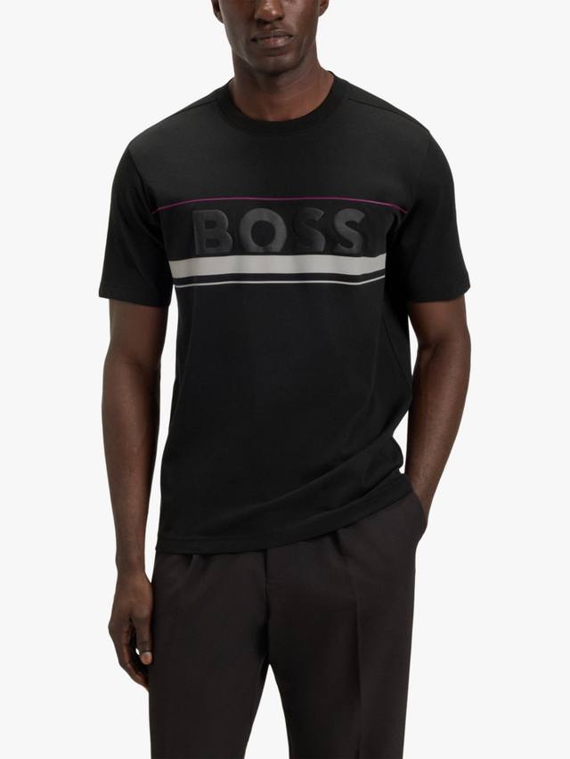 BOSS Cotton Regular Fit футболка с коротким рукавом и логотипом в полоску HUGO BOSS, Black/Multi
BOSS Cotton Regular Fit футболка с коротким рукавом и логотипом в полоску HUGO BOSS, Black/Multi