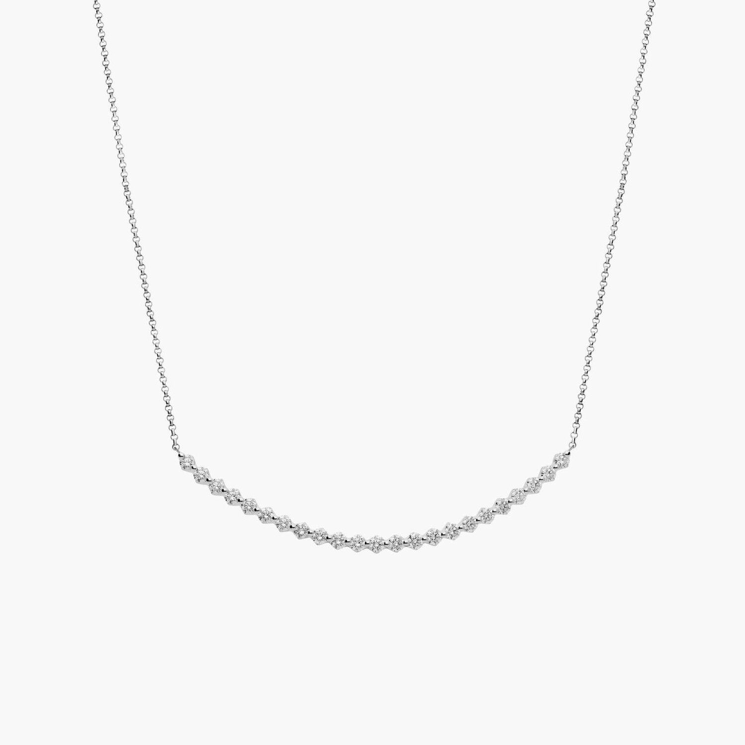 Ожерелье «Плавающая бриллиантовая улыбка» из 14-каратного белого золота (1 карат, двойной). Blue Nile
Ожерелье «Плавающая бриллиантовая улыбка» из 14-каратного белого золота (1 карат, двойной). Blue Nile