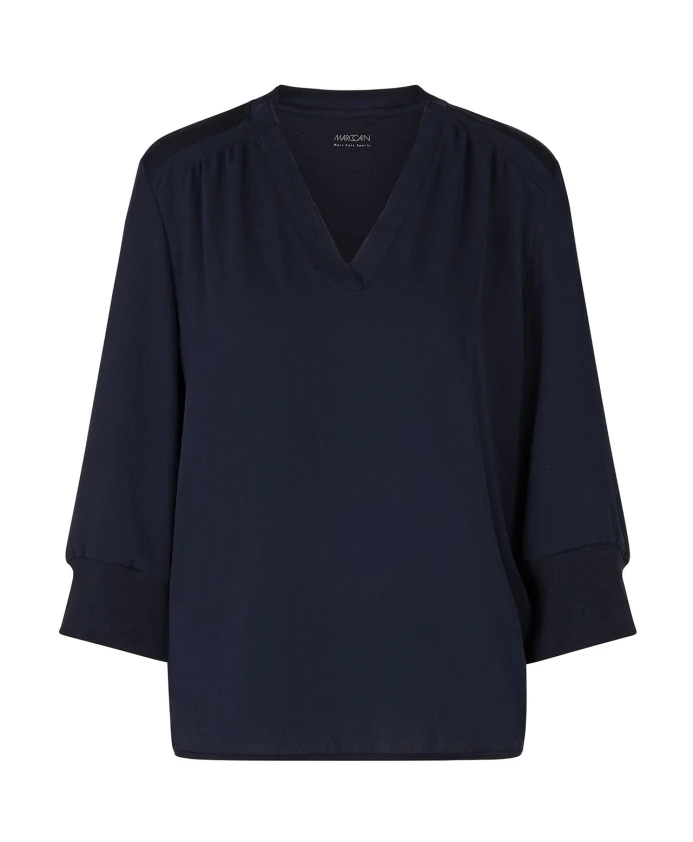 Струящаяся блузка из смешанных материалов Marc Cain, синий
Струящаяся блузка из смешанных материалов Marc Cain, синий