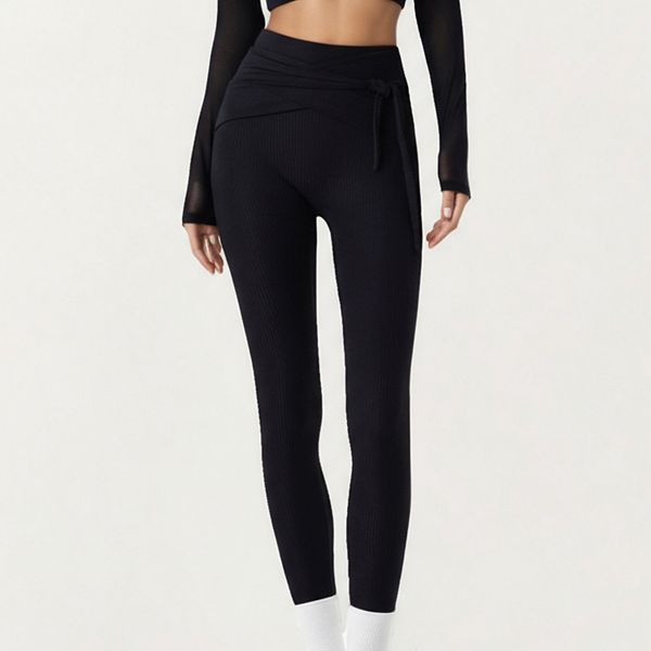 Женские ребристые леггинсы с высокой талией, поясом-оберткой и контрастными манжетами Anna-Kaci, Black
Женские ребристые леггинсы с высокой талией, поясом-оберткой и контрастными манжетами Anna-Kaci, Black