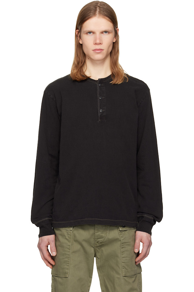 Rrl Черная индиговая трикотажная футболка-поло
Rrl Черная индиговая трикотажная футболка-поло