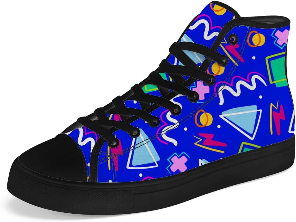 Высокие кеды из холщовой ткани в стиле 80-х для мужчин и женщин, ретро-геометрические высокие кроссовки, шнуровка, повседневная обувь, подарок для парня или девушки Chebing, синий
Высокие кеды из холщовой ткани в стиле 80-х для мужчин и женщин, ретро-геометрические высокие кроссовки, шнуровка, повседневная обувь, подарок для парня или девушки Chebing, синий