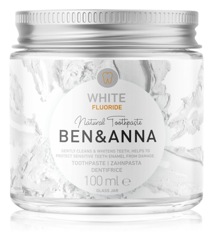 Зубная паста в стеклянной банке с фтором BEN&ANNA Natural Toothpaste White Fluoride
Зубная паста в стеклянной банке с фтором BEN&ANNA Natural Toothpaste White Fluoride